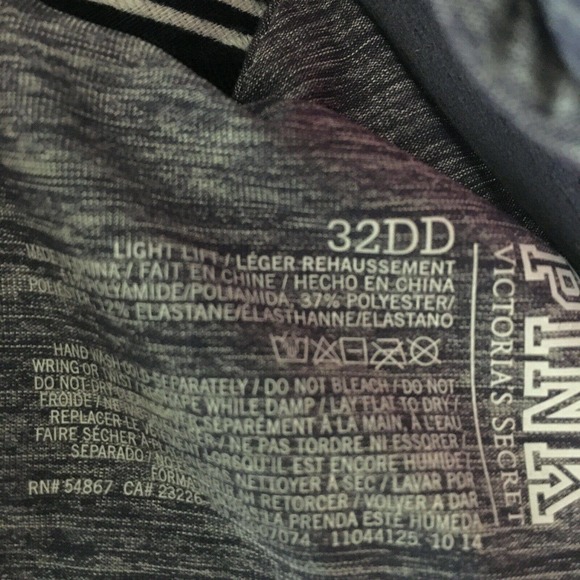 Victoria's Secret Pink Bra Womens 32DD Blue Underwire Light Lift T-Shirt‎ - Picture 6 of 6